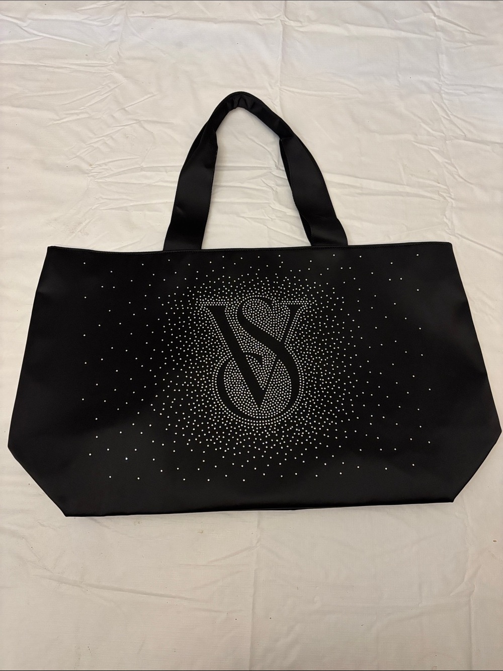 Victoria's Secret Black Tote with Crystal VS Logo